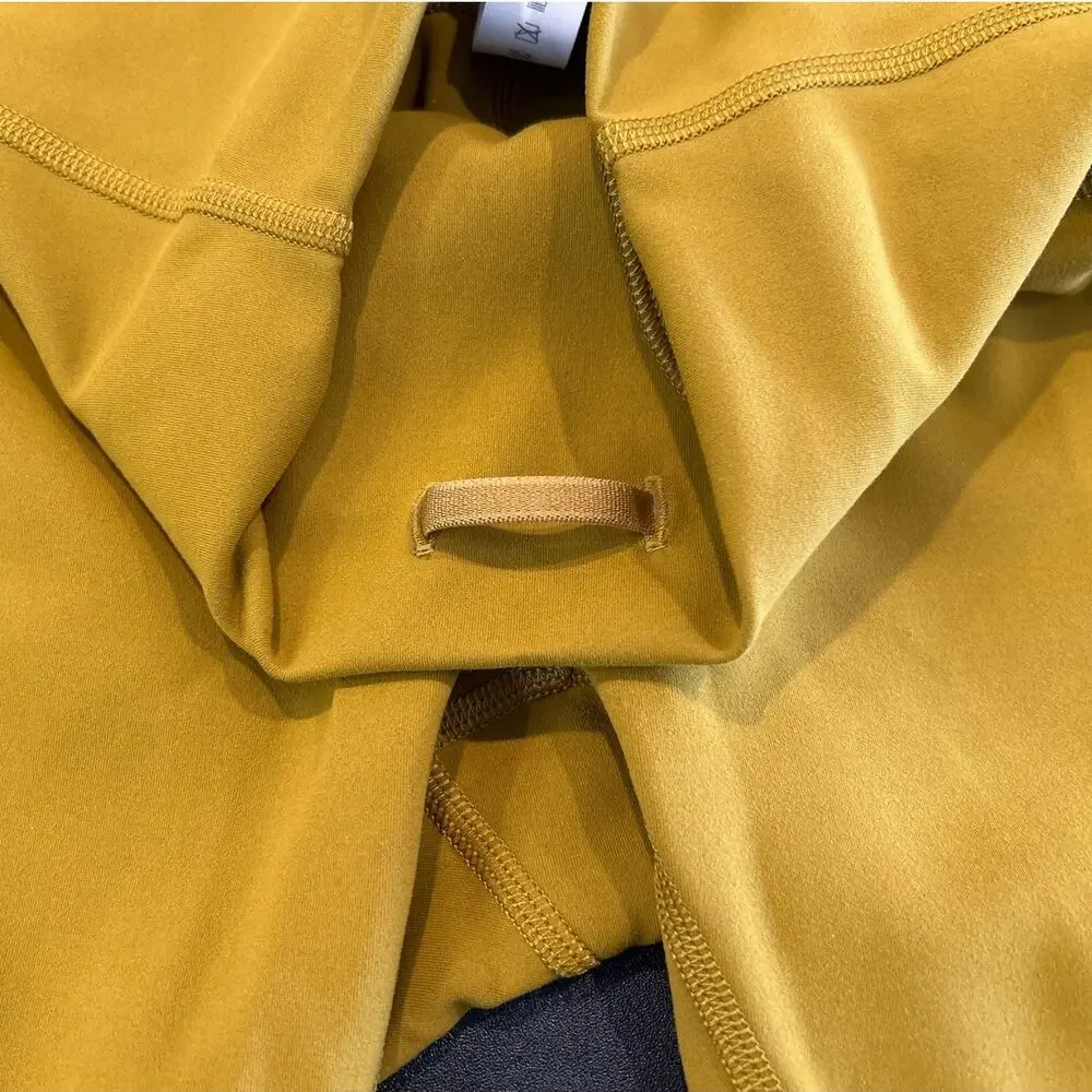Lululemon Mustard Yellow High Rise Bike Shorts, Size 0